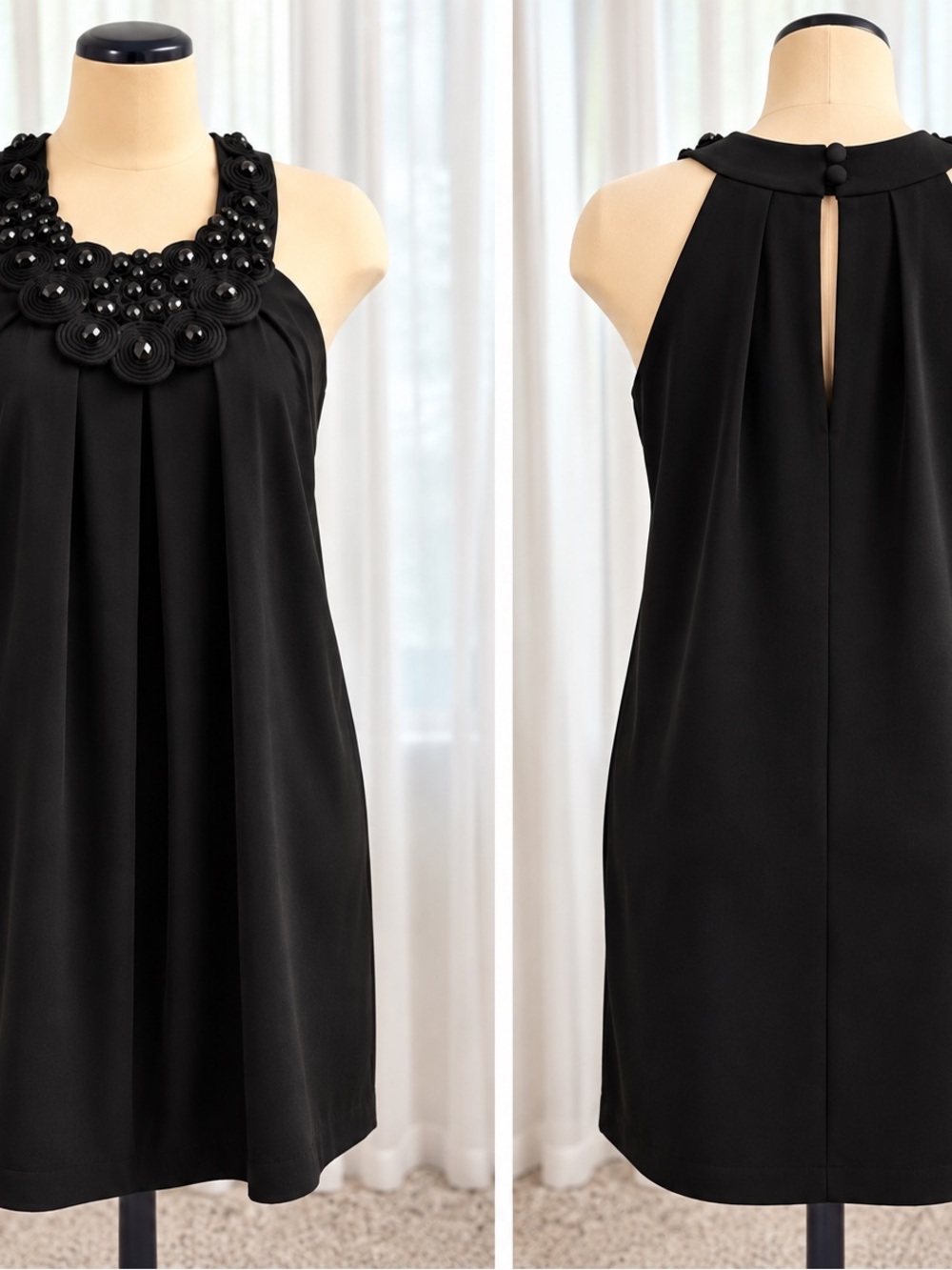 Better Half Fashions Black Embellished Beaded Shift Dress